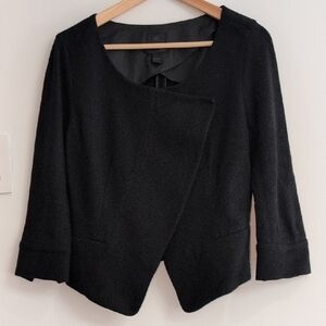 Banana Republic Retro Black Wool Women's 3/4 Sleeve Blazer Size 6 (Flaws)